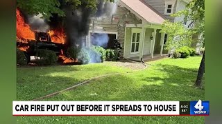 Car fire extinguished before spreading to Maury County home