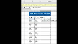 Combine multiple columns in excel into one column | Concatenate text | how to merge two columns. screenshot 2