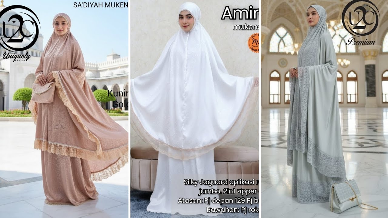 3p+ MODEL MUKENA UNTUK LEBARAN MOTIF MEWAH TERBARU / Part 2