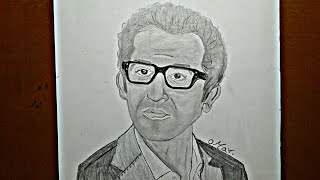 رسم سهل | رسم الفنان احمد حلمي بالرصاص - رسم بورتريه