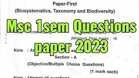 Msc 1sem, Parer 1st Q. Paper. 2022-23 (Biosystematics, Taxonomy and Biodiversity)#prsu