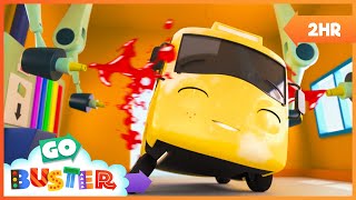 Buster's Makeover Misadventure at the Paint Shop | Go Buster 2 HR | Moonbug Kids - Cartoons & Toys