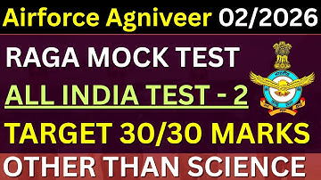Airforce Group Y RAGA Mock Test 2 | IAF Other Than Science All India Practice | Airforce Group Y