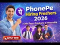 PhonePe Hiring Freshers 2026 🔥 12th Pass, Graduate &amp; Internship | Apply Now #eyhiring #jobs #wfh