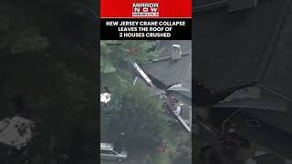 US: New Jersey Crane Collapse Leaves The Roof Of 2 Houses Crushed In River Vale #shorts