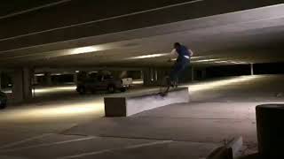 Bunky Dunn 26 mtb bike backwards double peg grind on street