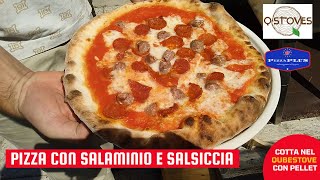 QUBESTOVE: FORNO PER PIZZA A PELLET FANTASTICO! Pizza con Salamino e Salsiccia (ricetta competa)