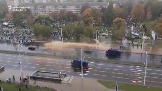 Belarusian Protesters Brave Water Cannons