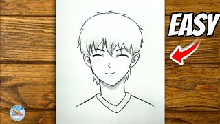 How to draw anime boy | easy anime boy drawing tutorial for beginners | very easy anime drawing