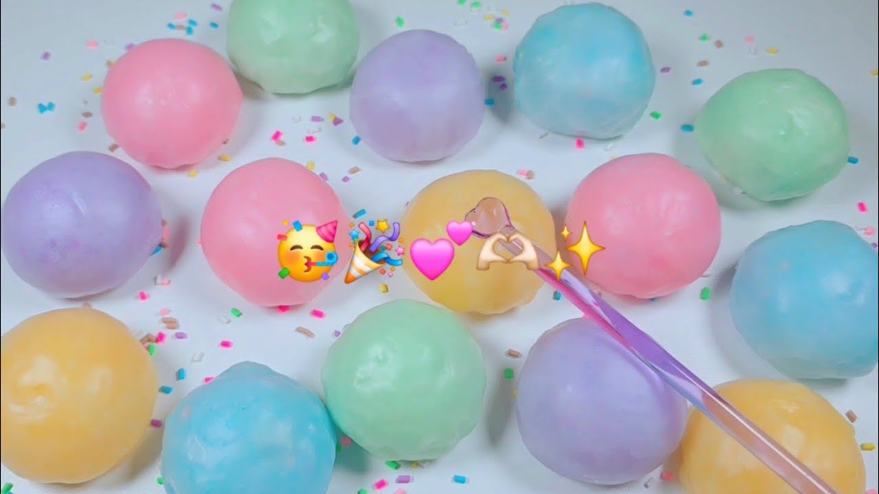 🎉 Wax Slime Blast! Crunchy & Colorful Satisfying   1 Hour ASMR | 크런치 왁스 슬라임 🎉✨️ #slime #asmr 