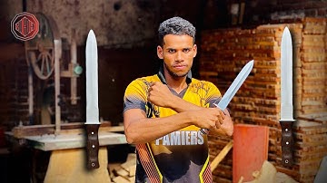 AMAZING TECHNIQUE OF MAKING D2 STEEL MEDIEVAL DAGGER WITH AMAZING SKILLS | FULL PROCESS