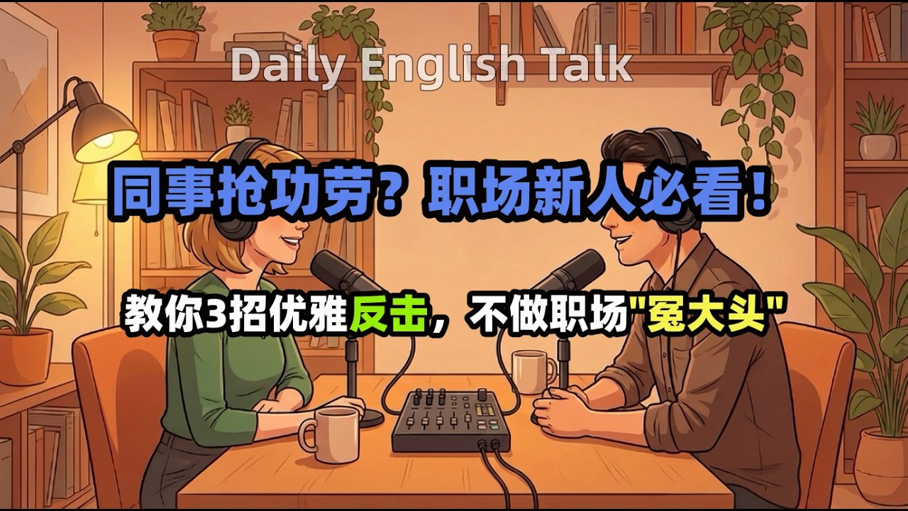 EP24|英语聊天播客|同事抢功劳？职场新人必看！|每天坚持30分钟，听力口语暴涨100% #英语口语 #英语 #学英语初级 #英语听力快速改善 #英语听力训练