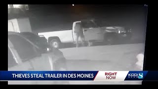 'Don't take my job from me': Des Moines man pleads with thieves to return his trailer