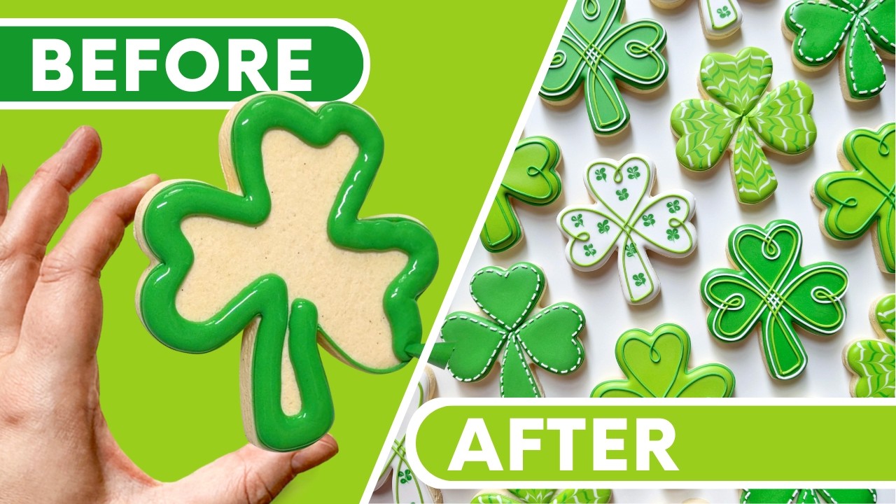Как испечь печенье в форме клевера ко Дню Святого Патрика с использованием королевской глазури