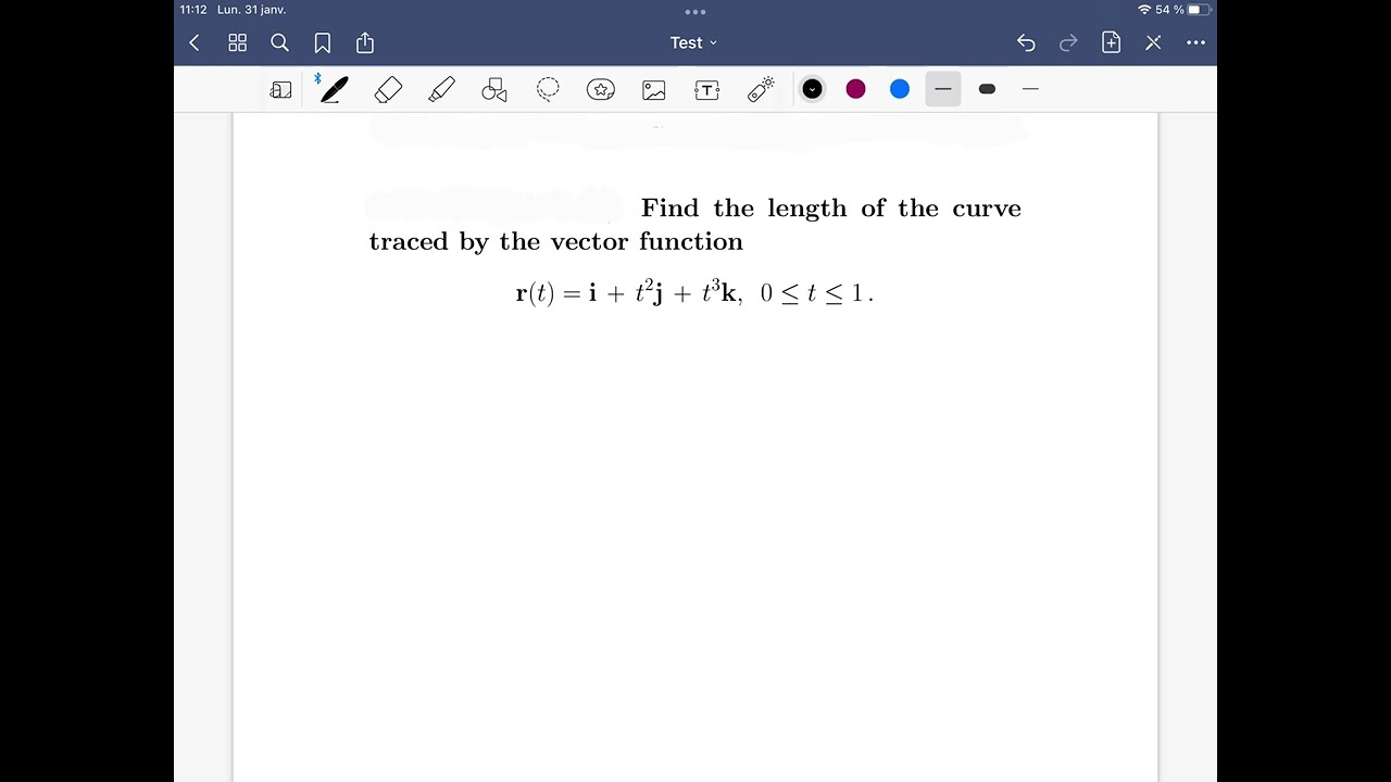 Find the length of the curve traced by the vector function