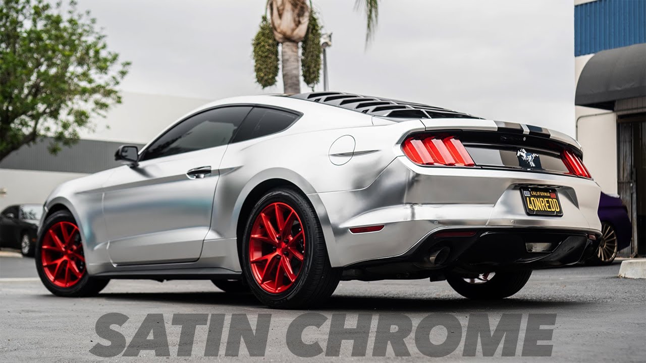 Vinyl Wrapping a FORD Mustang in Satin Chrome - The Hardest Vinyl Wrap Film  To Work With EVER! 