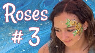 Face Painting Roses- Part 3: Drawing and Illustrating ROSE flower makeup tutorial