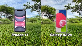 Better iPhone?? 🤔 iPhone 11 vs Galaxy A52s 5G Camera Test