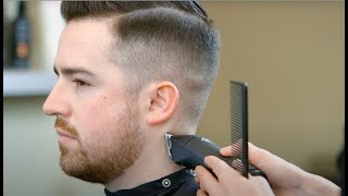 Classic Short Men's Haircut with Longer Top