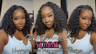 Yummy hair extensions | Raw Bruma Curly hair Review | Flip over Method Sew in #notsponsored #rawhair