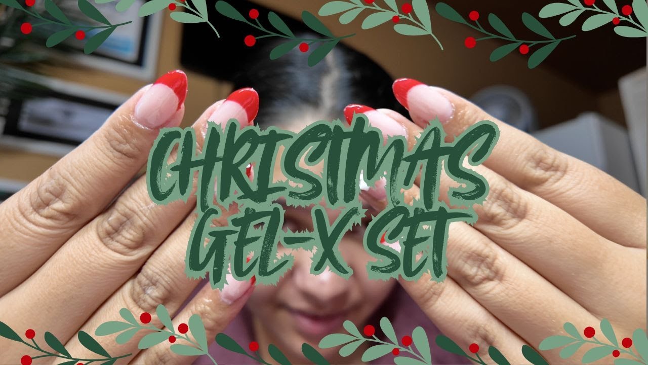 Christmas Gel-X Nails | Do My Nails With Me | Vlogmas Day 11