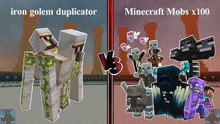 Can Duplicator Iron Golem defeat every 100 Mobs in Minecraft Mob Battle?
