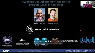 NUS Schedules Old and New | Dr Frank Delaglio & Prof.David Rovnyak | Session 104
