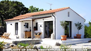 Simplicity of Small Mediterranean White House (Interior - Exterior)