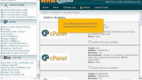How to manage Cpanel plusgins in WHM - Canadian Web Hosting