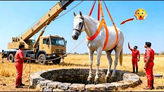 Rescue Team Saves a White Horse in the Deep Well Thanks to Smart Dog’s Warning 🐕