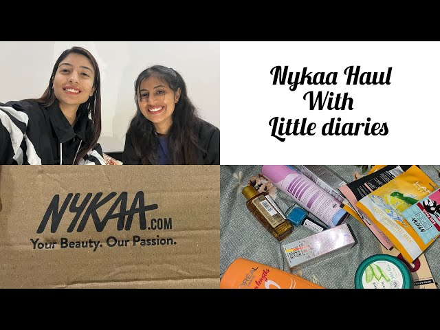 Nykaa haul with Little diaries | Pink Love Sale | Skincare vlog class=