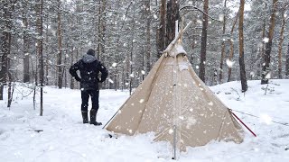 Зимний кемпинг в снежную бурю | Зачарованный лес – никто этого не ожидал