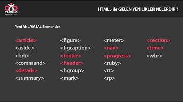 HTML5 ile gelen anlamsal elementler