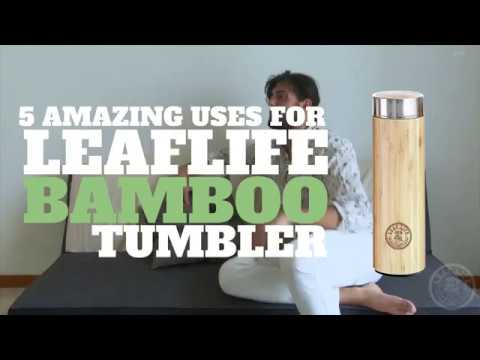 Original Bamboo Tumbler with Tea Infuser & Strainer by Leaflife | 17oz Stainless