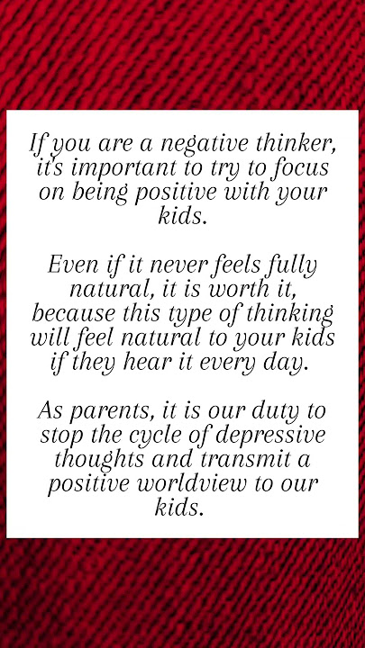 Positive thinking and children