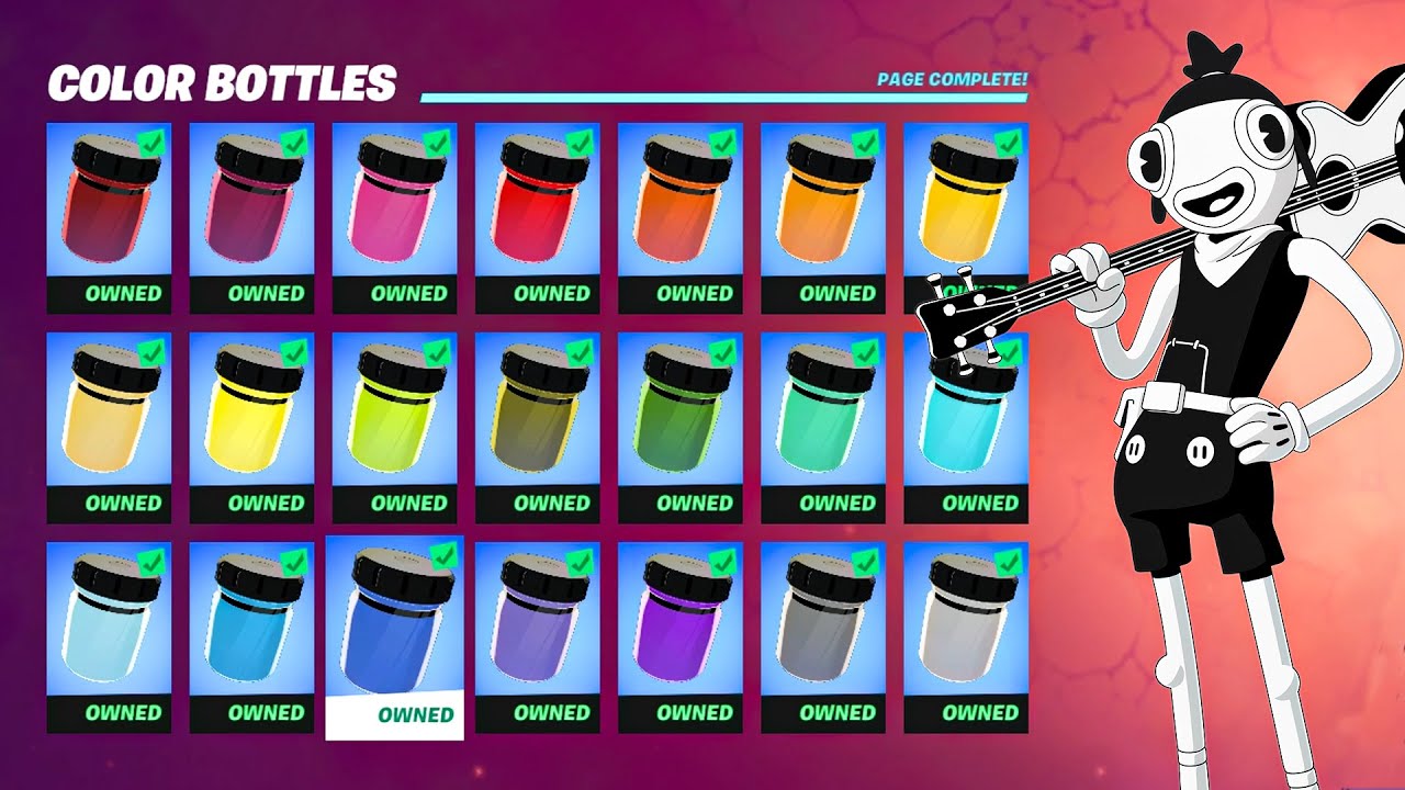 All 21 Color Bottles Locations - How to Unlock All Color Styles For Toona Fish Skin in Fortnite