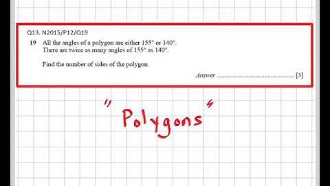 POLYGON PAST PAPER QUESTION O LEVEL MATHEMATICS 4024