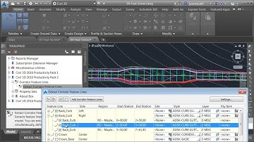 Using the Civil 3D 2016 Extract Corridor Feature Lines Tool