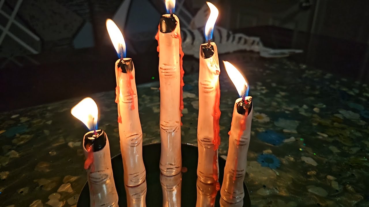 Halloween Bleeding Finger Candles