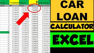 Car Loan EMI Calculator Excel with Principal & Interest Examples| Car Loan EMI Calculation formula screenshot 3