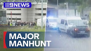 Huge manhunt underway in France after prison van ambush | 9 News Australia