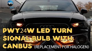 PWY24W led turn signal bulb with canbus, replacement for halogen