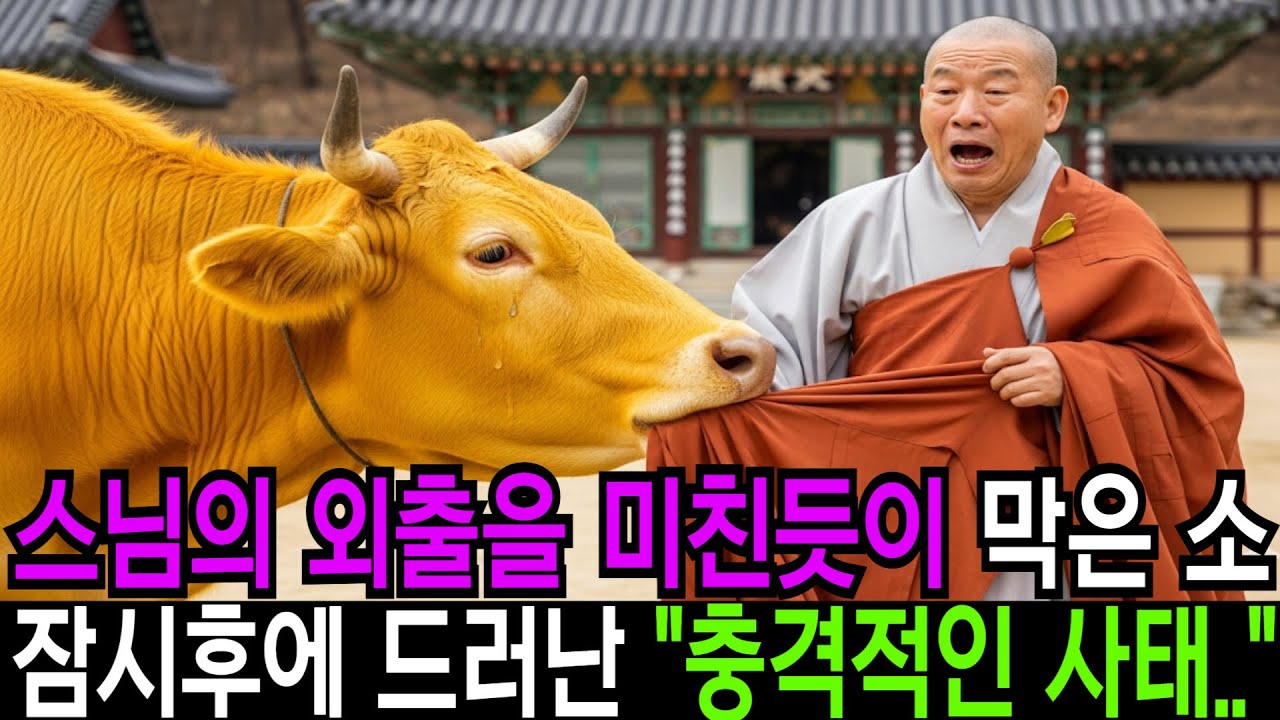 스님의 외출을 미친듯이 막은 황소..잠시후 충격적인 '사태'가 벌어지는데.. | 오디오사연 | 라디오사연 | 진돗개 | 할아버지 | 할머니 | 노후사연 | 목숨바쳐 | 노후지혜 |
