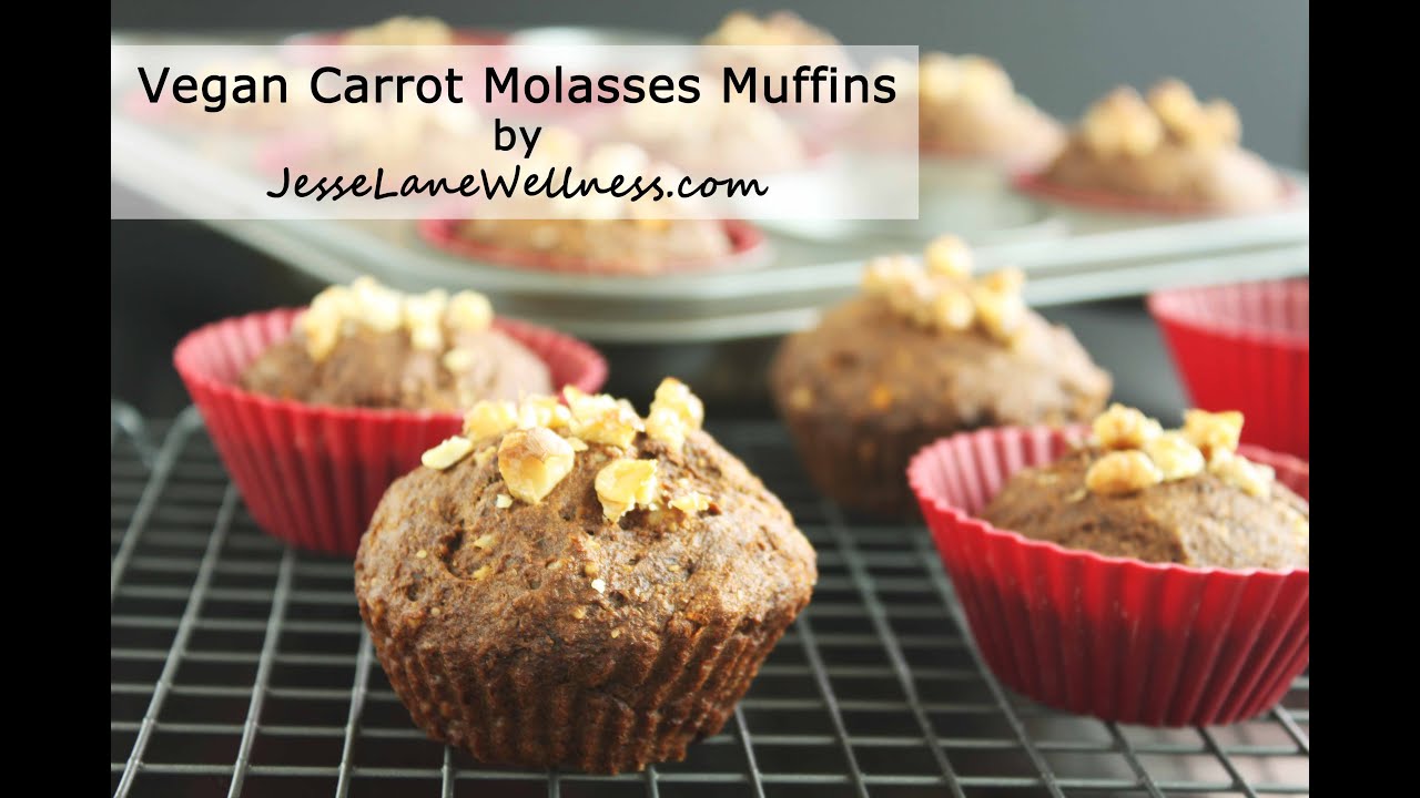 Vegan Carrot Molasses Muffins Recipe  (vegan, dairy free, nightshade free)