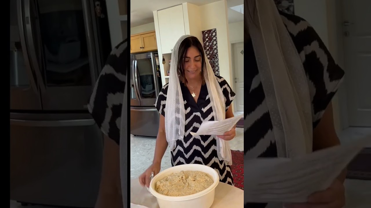 ISRAELI MINISTER MIRI REGEV shows how to make a special bread
