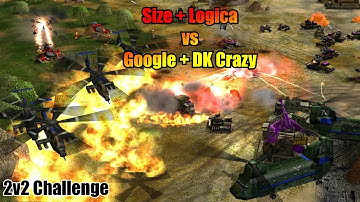 Generals Zero Hour - 2v2 Pro Challenge - Size & Logica vs Google & DK Crazy