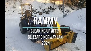 Rammy on Farmtrac clean up blizzard 03 01 24