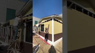 Metal Carved Insulation Panel Installation — Steel Structure to Brick-Look Building