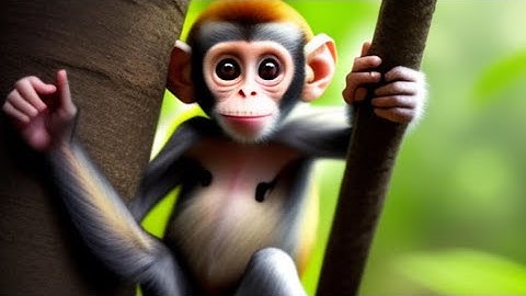 CUTE BABY MONKEY PLAYING ON A DRY TREE, PLAYFUL BABY MONKEY  🙊 #Monkey #babymonkey