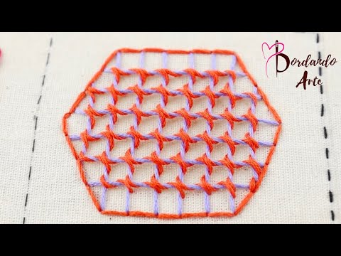 Bordar punto de red o enrejado entrelazado